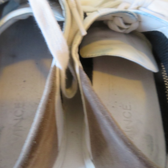 VINCE WHITE LEATHER BLACK MESH LACE UP SNEAKERS 9 - Picture 6 of 8